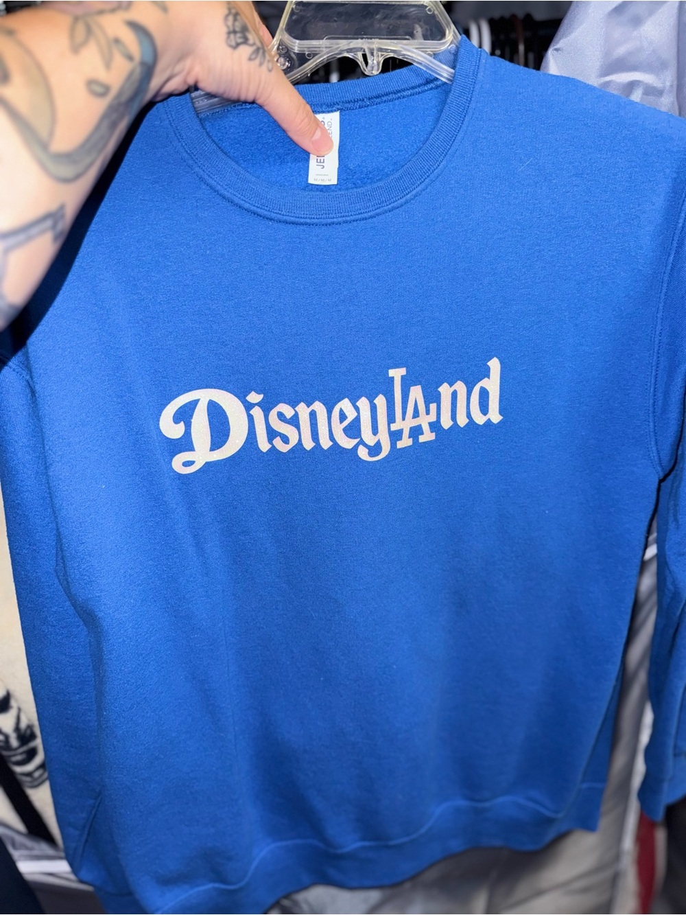 Disney/LA/Dodgers Blue Crewneck with White Disneyland Logo
